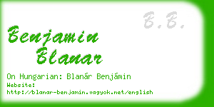 benjamin blanar business card
